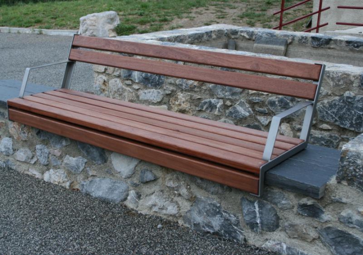 Banc et banquette sur muret ou plots béton Tacoma